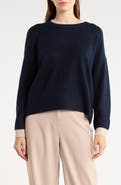 Halogen® Tipped Crewneck Sweater