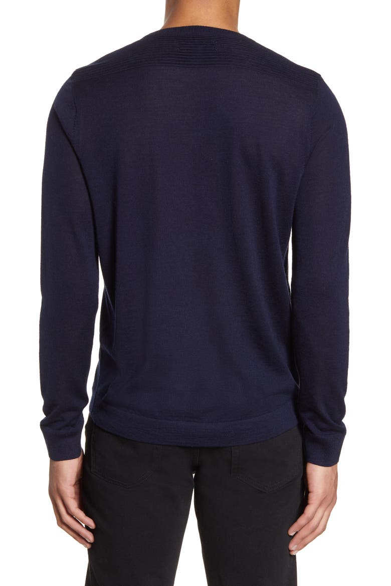 Merino Wool Blend Crewneck Sweater, Alternate, color, NAVY IRIS
