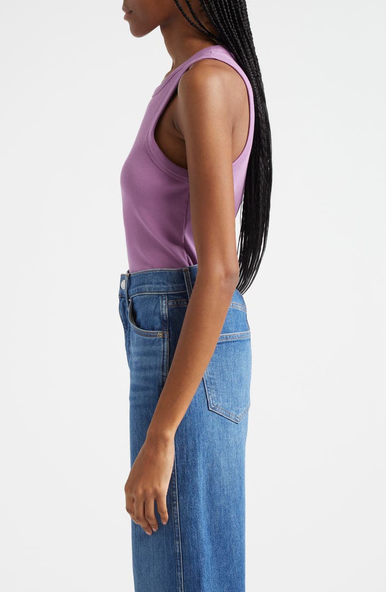 Veronica Beard Jordyn Rib Cotton Crop Tank, Alternate, color, Orchid Dusk