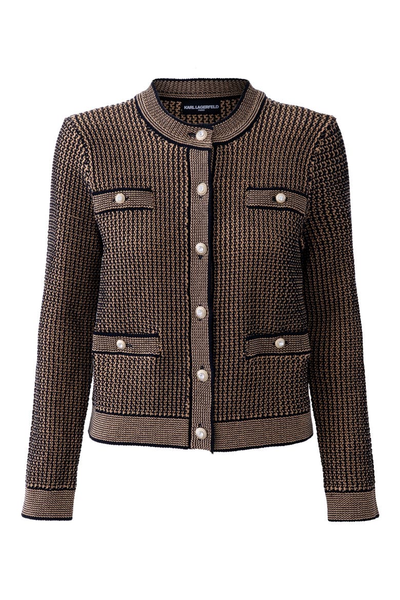 Four Pocket Cardigan, Alternate, color, BLACK/ CAMEL