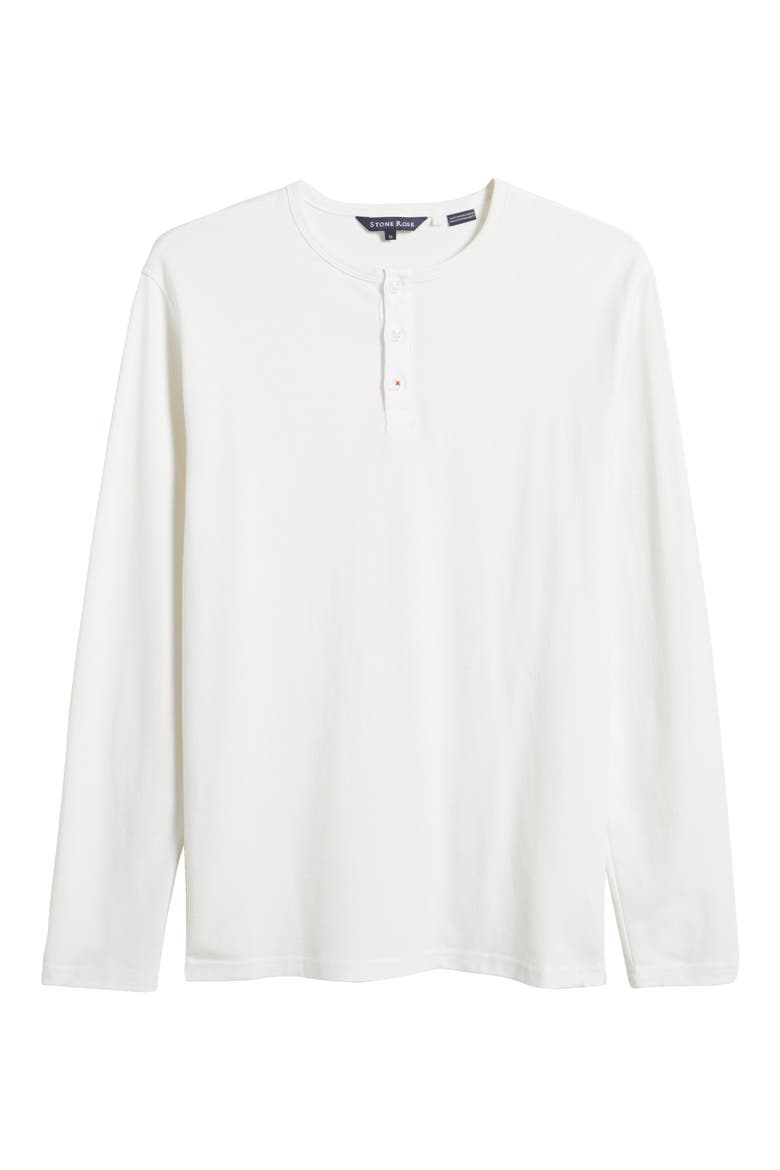 Cotton Blend Slub Piqué Henley, Alternate, color, WHITE