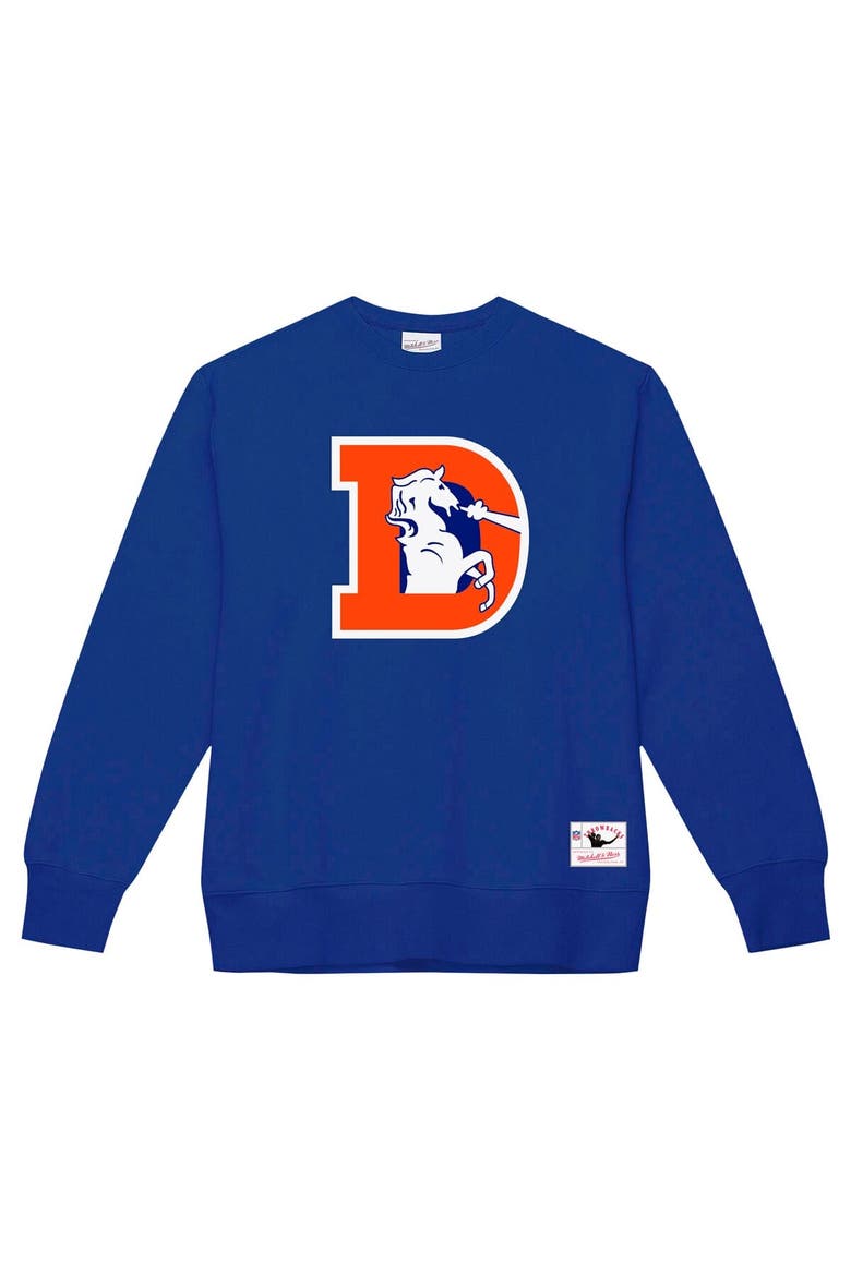 Men's Mitchell & Ness Royal Denver Broncos Basic Fleece Pullover Sweatshirt, Alternate, color, Royal