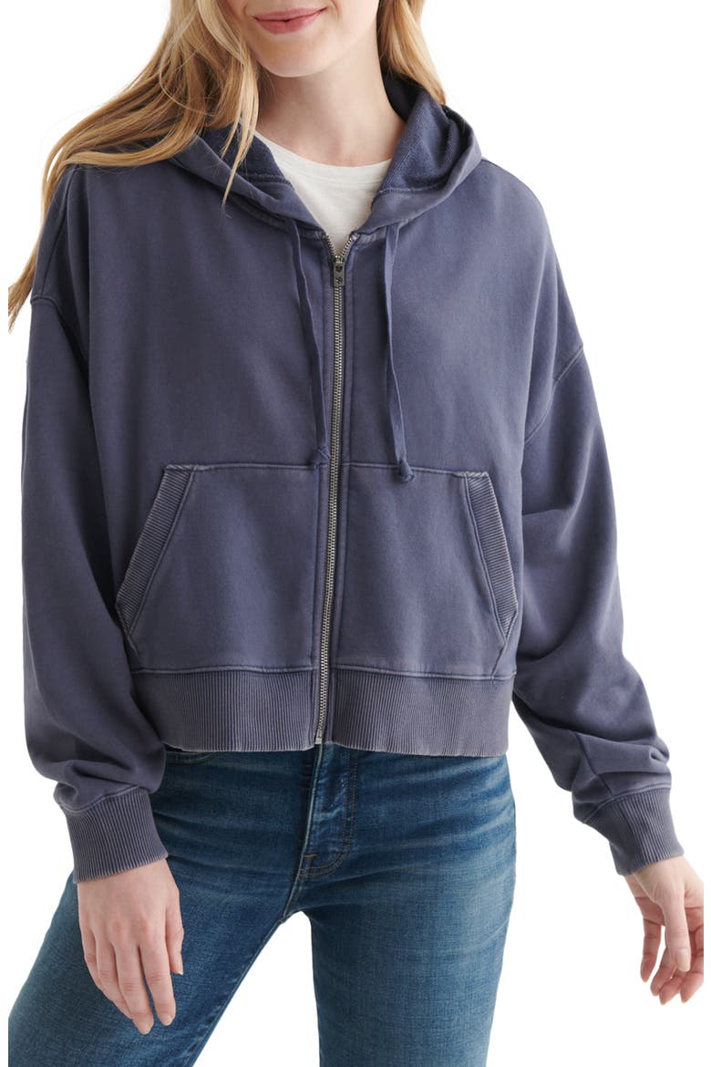 Boxy Zip Hooded Sweatshirt, Main, color, METROPOLIS