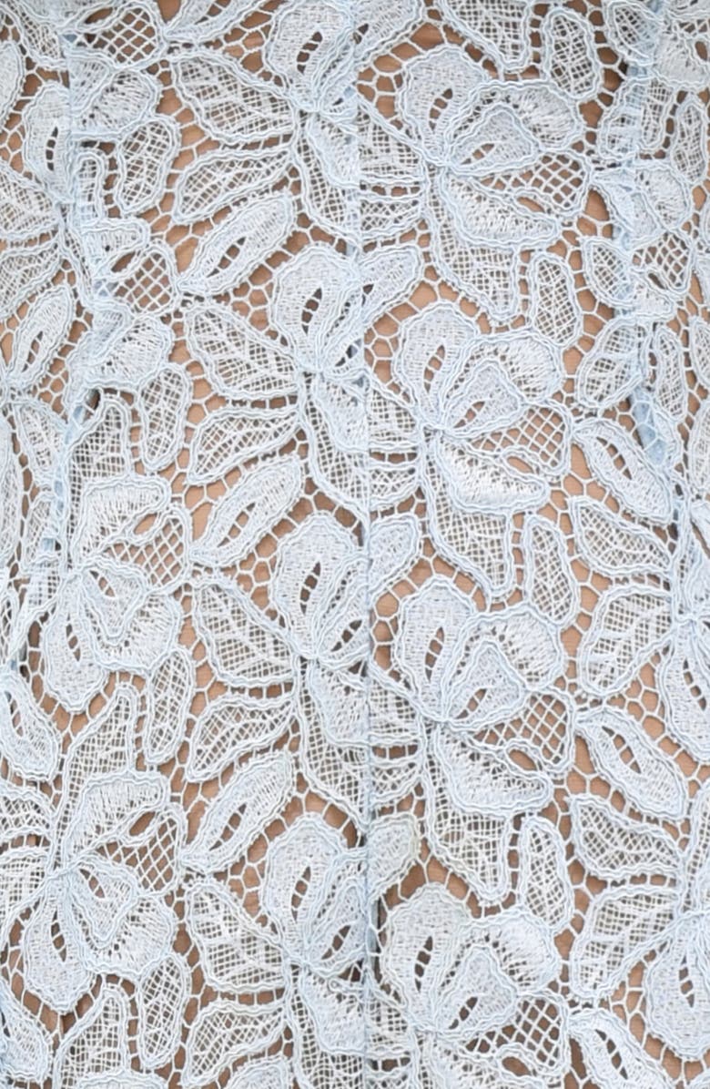 HOUSE OF CB Austen Lace Flutter Sleeves Midi Dress, Alternate, color, Ice Water