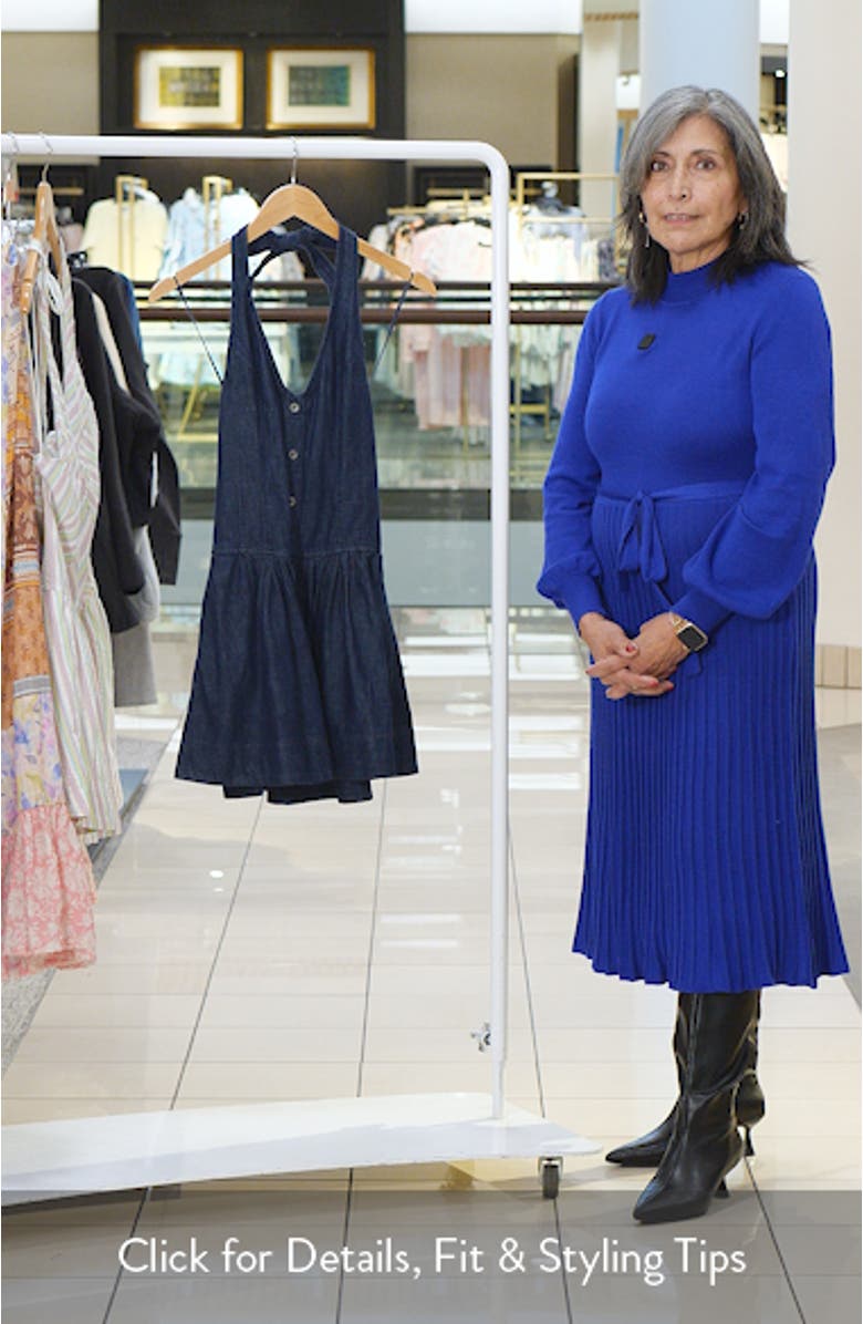 Clean Break Denim Halter Minidress, sales video thumbnail