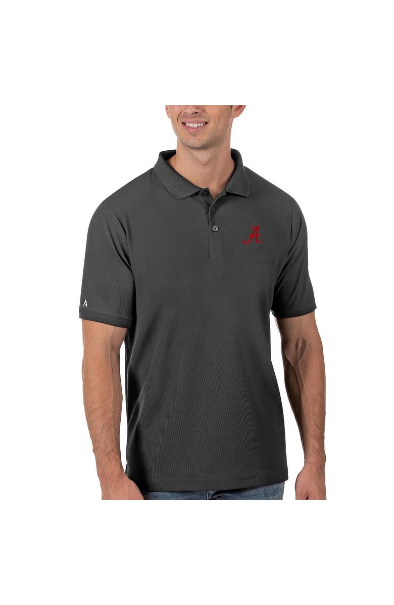 ANTIGUA Men's Antigua Anthracite Alabama Crimson Tide Legacy Pique Polo, Main, color, Anthracite