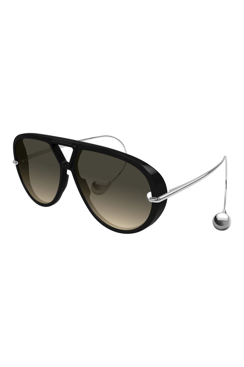 Drop 63mm Aviator Sunglasses, Alternate, color, BLACK