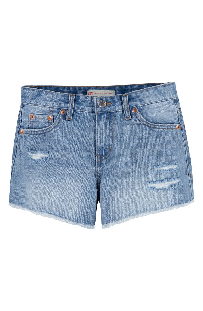 Levi's<sup>®</sup> Kids' Frayed Denim Shorts, Main, color, 