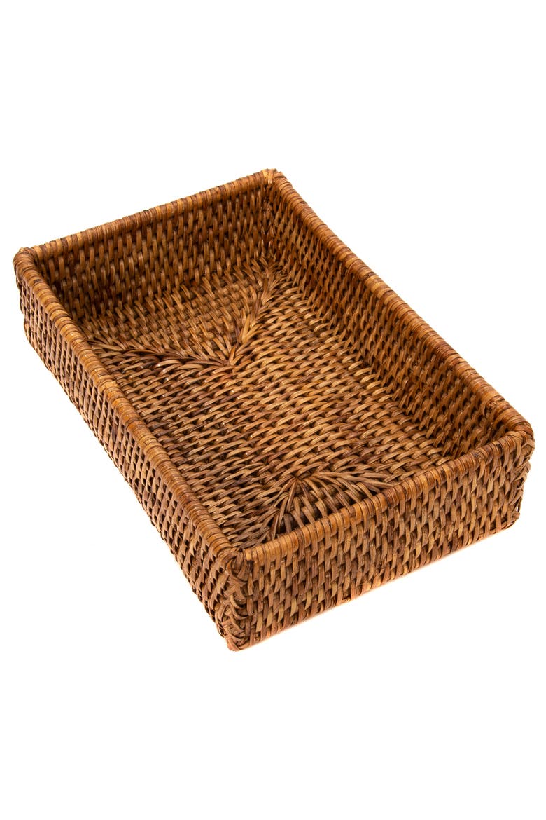 Artifacts Rattan Guest Towel - Rectangular Napkin Holder, Main, color, Honey Brown