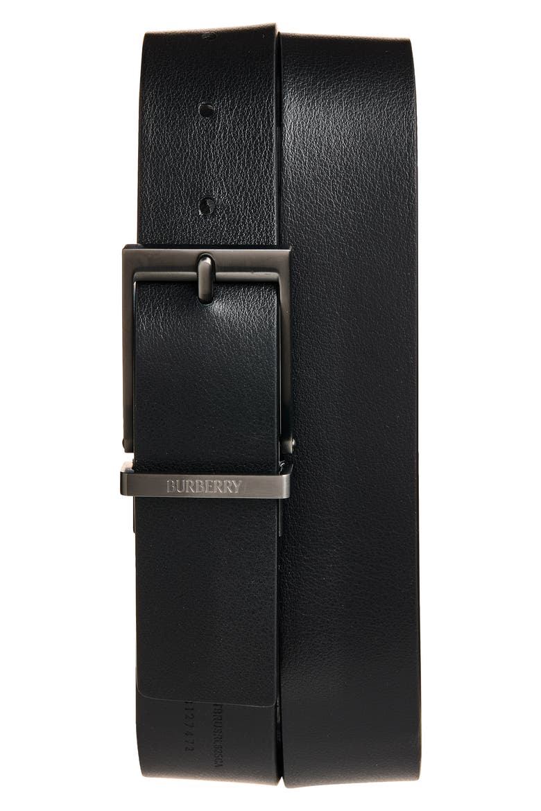 Louis Reversible Check Belt, Alternate, color, IRON/ BLACK/ GRAPHITE