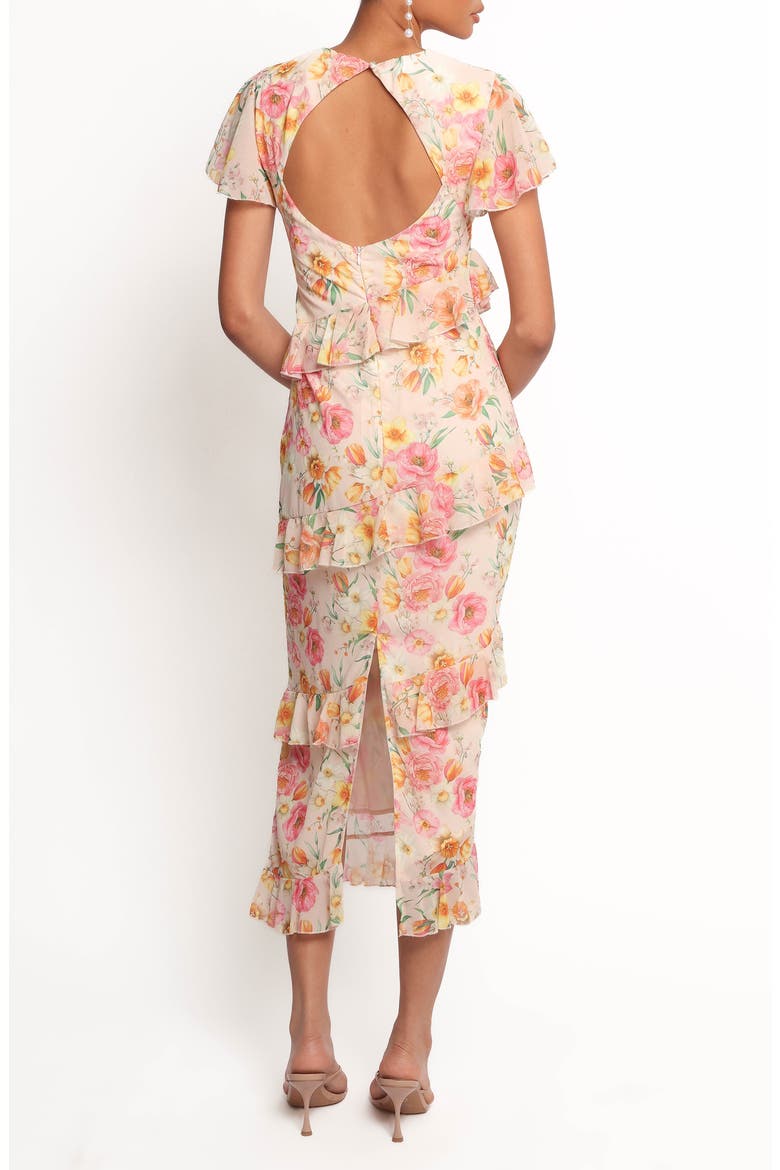Leila Peony Flutter Sleeve Cocktail Dress, Alternate, color, PEONY