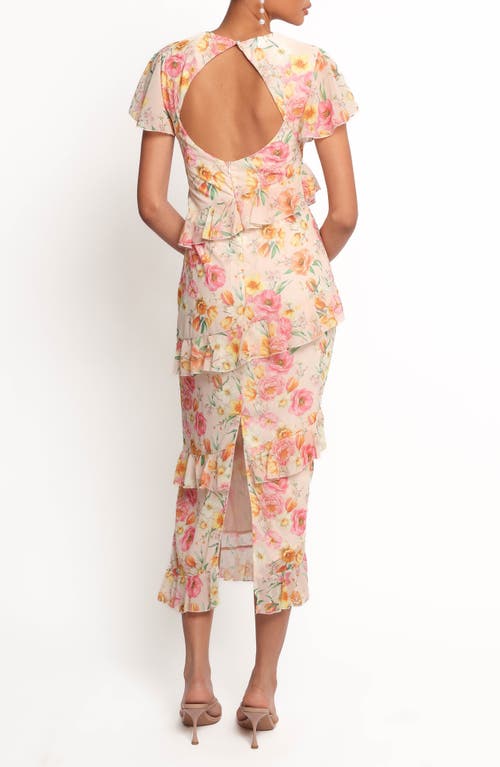 Petal And Pup Petal & Pup Leila Peony Flutter Sleeve Cocktail Dress In White