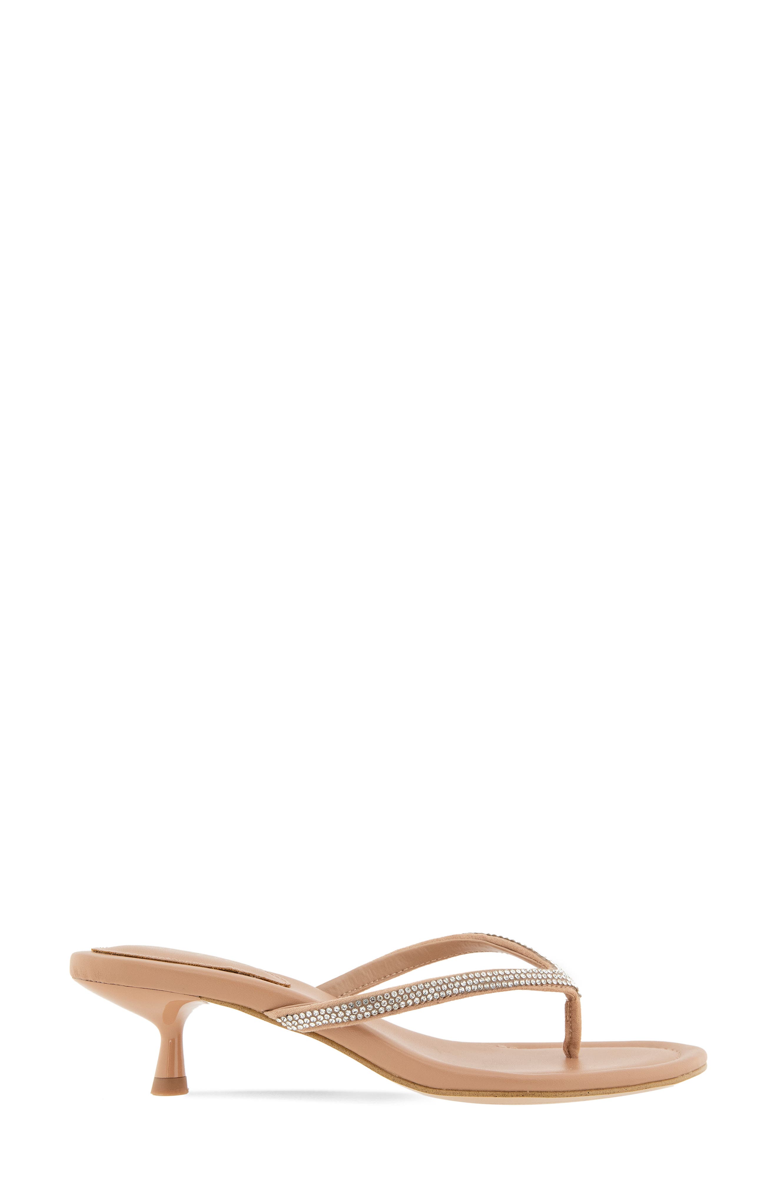 BCBGeneration Iefan Kitten Heel Thong Sandal, Alternate, color, Tan/ Rhinestone