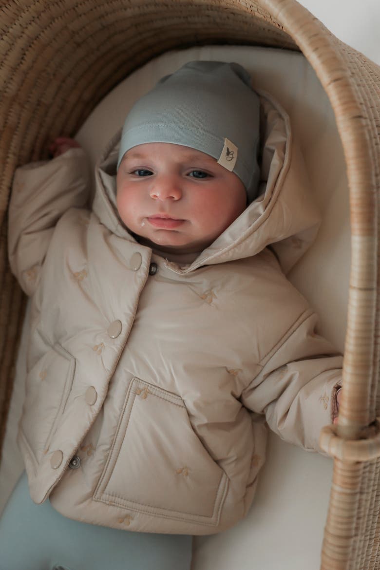 Cherry Hood Coat - Embroidered Baby Girl Hooded Coat, Snap Front, Alternate, color, Blossom