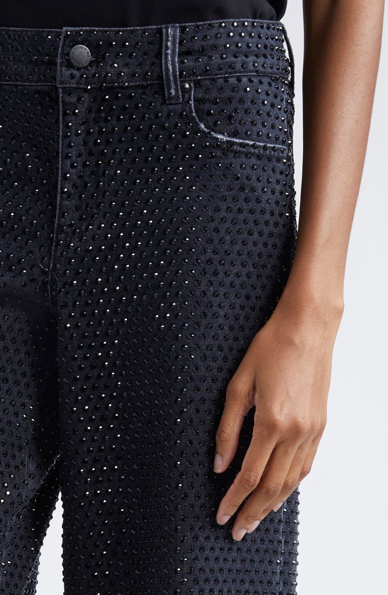 Alice + Olivia Trish Embellished Baggy Jeans, Alternate, color,