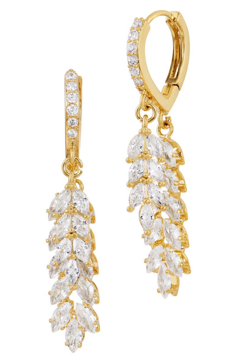 SAVVY CIE JEWELS Marquis Cubic Zirconia Drop Earrings, Main, color, Yellow Gold