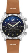 SPINNAKER Hull Chronograph Leather Strap Watch, 42mm