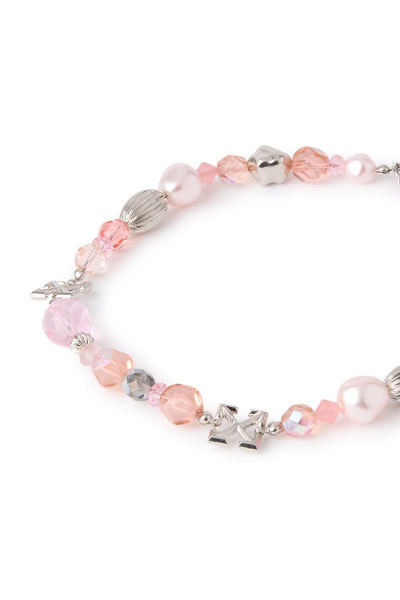 Arrow Charm Mixed Bead Choker in Pink, Alternate, color, Blush Multi / Silver