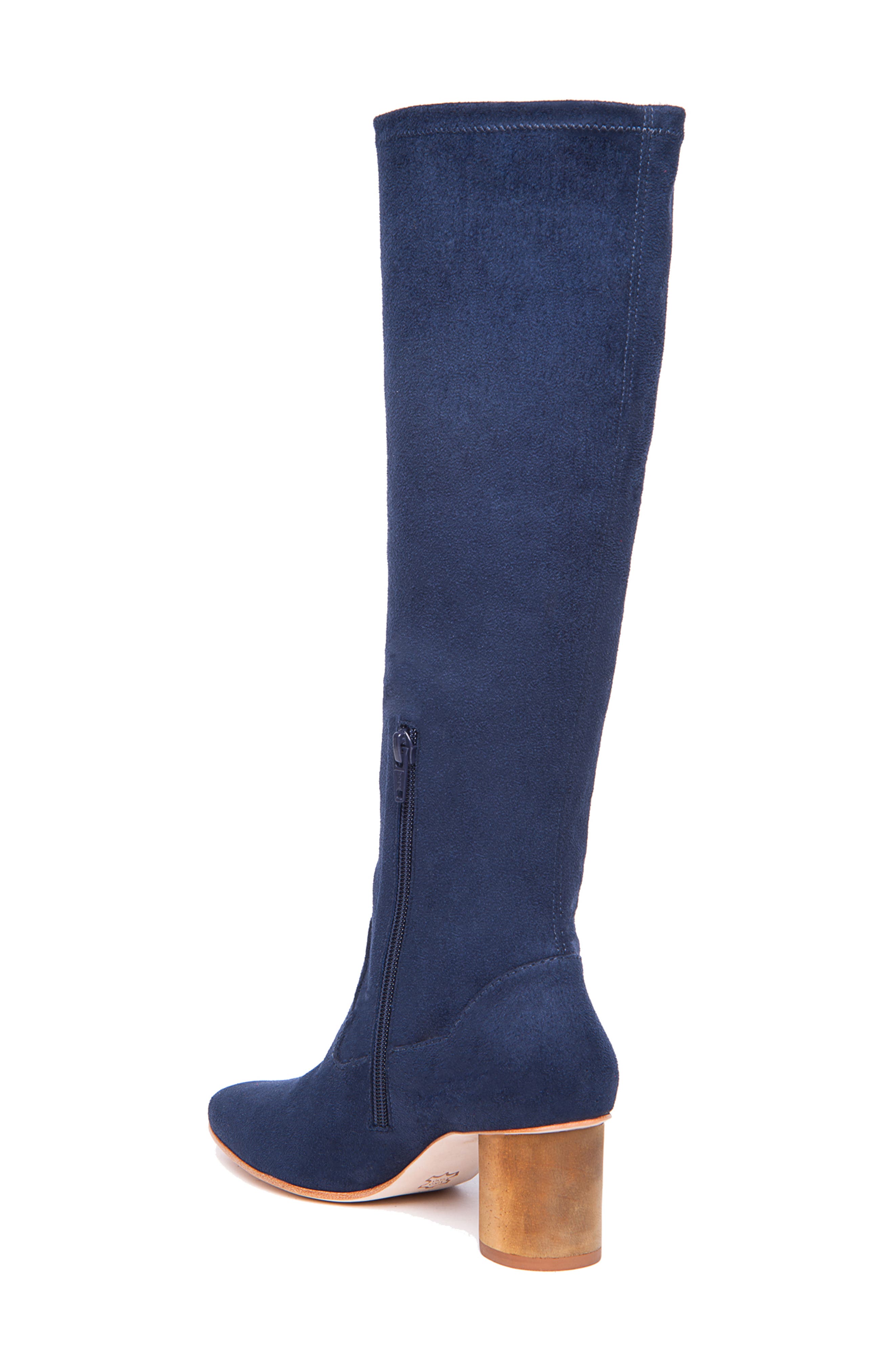 Bernardo Knee High Boot, Alternate, color, NAVY FABRIC