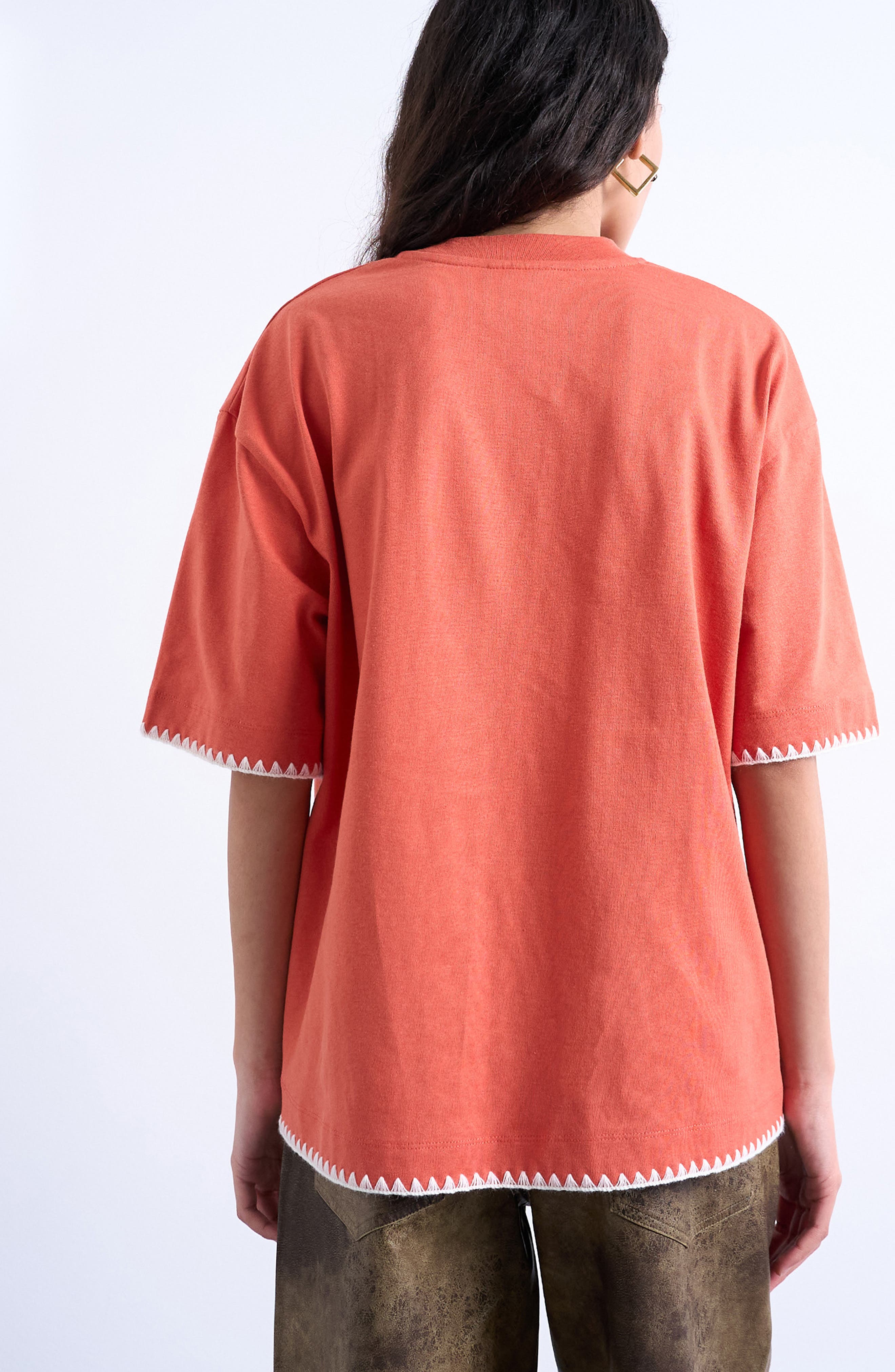 Oversized Havana Graphic Whipstitch Trim T-Shirt - image 2