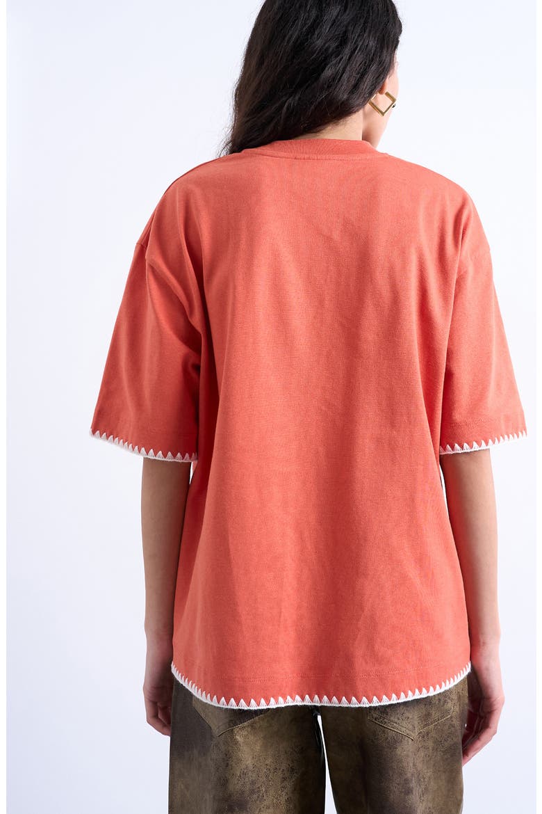 Oversized Havana Graphic Whipstitch Trim T-Shirt, Alternate, color, ORANGE