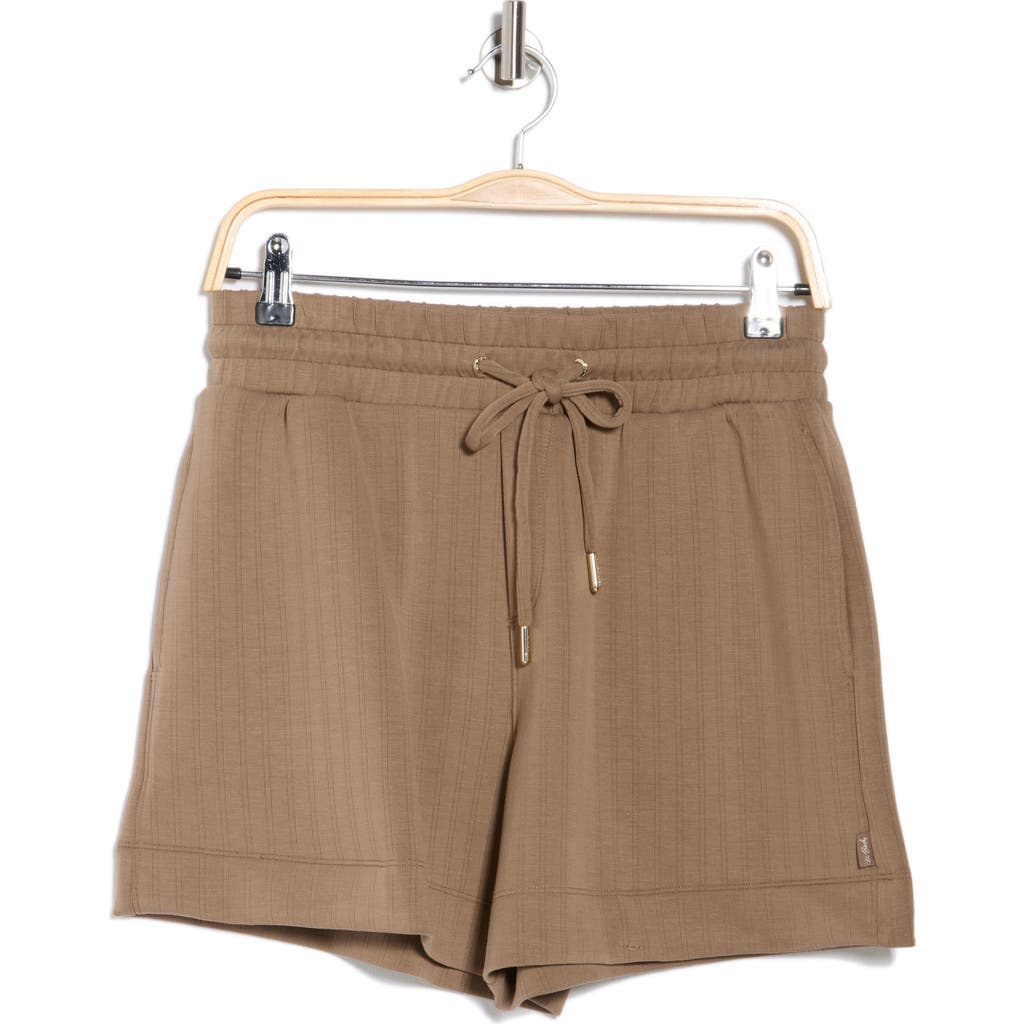 Splendid X @cellajaneblog Rib Scuba Knit Shorts In Brown