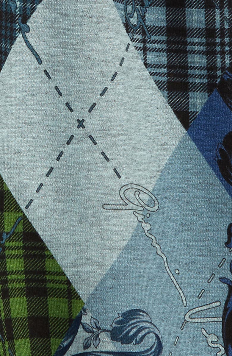 Versace Kids' Barocco Argyle Neoprene Shorts, Alternate, color, 