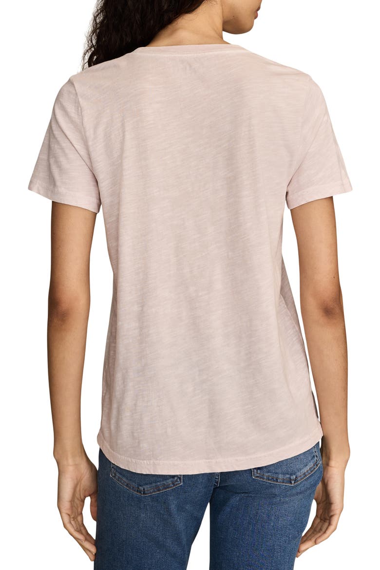 Floral Embroidery Lucky Heart Classic Crewneck Cotton Graphi T-Shirt, Alternate, color, MAUVE CHALK