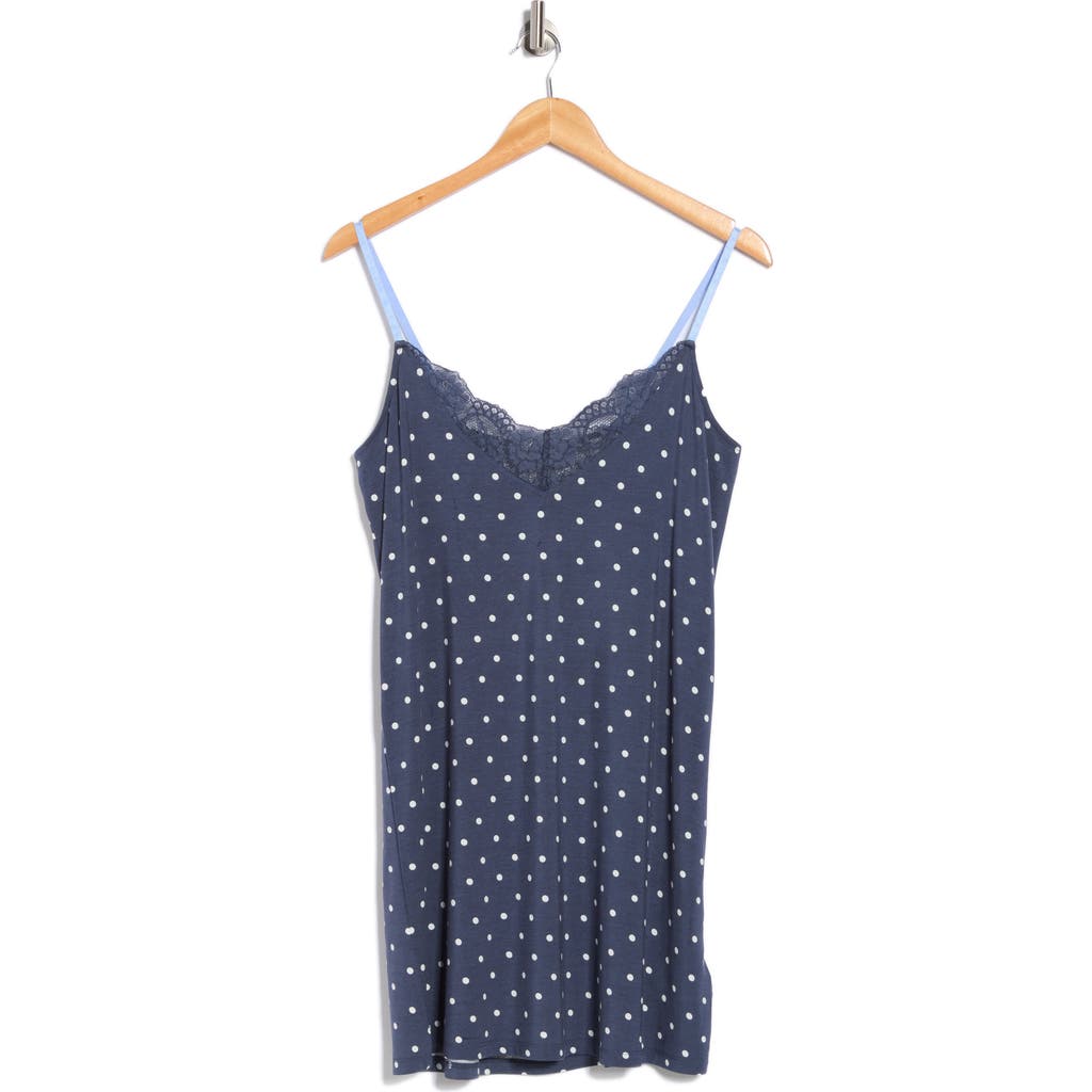Pj Salvage Polka Dot Party Lace Trim Jersey Chemise In Multi