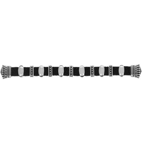 King Baby Studio Stingray Bracelet With Silver Detail In Black