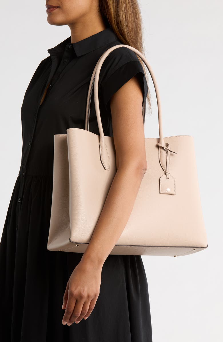 Kate Spade New York eva leather tote, Alternate, color, Warm Beige