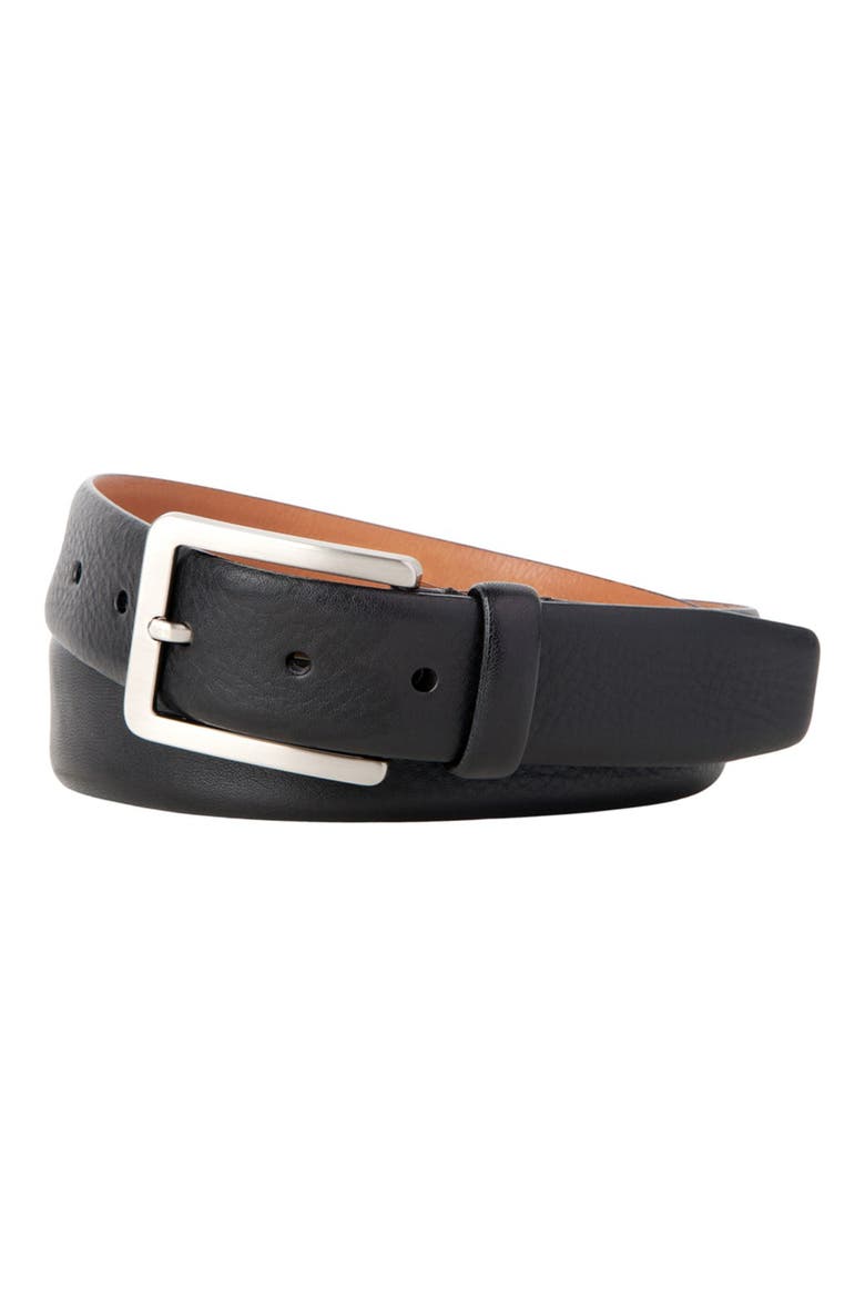 'Kane' Leather Belt, Main, color, BLACK