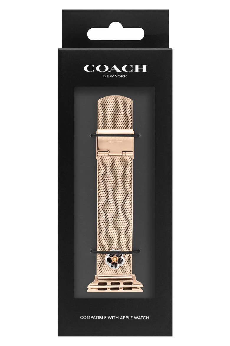Flower Mesh Apple Watch® Band, 38mm/40mm, Alternate, color, ROSE GOLD