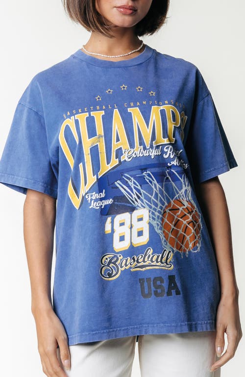 Colourful Rebel Champions Acid Wash Loosefit Tee