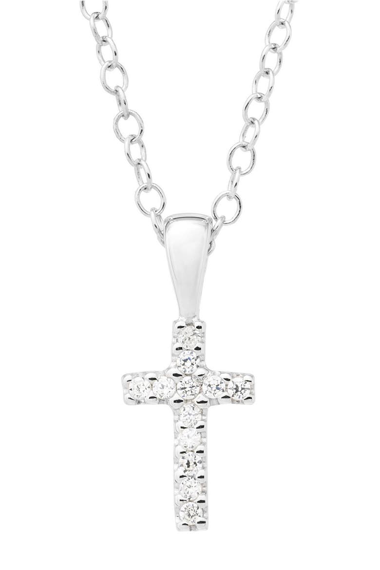 Sterling Silver Cross Necklace, Main, color, SILVER