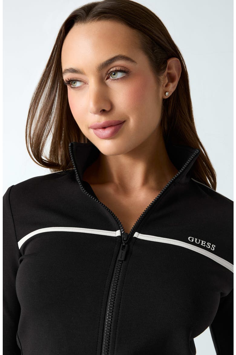 Jasmine Crop Zip Sweatshirt, Alternate, color, BLACK-BLACK