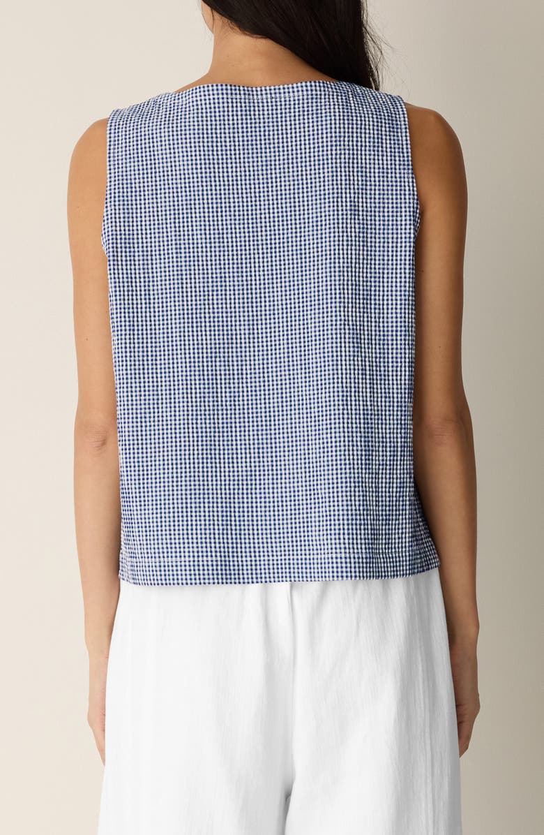 Eileen Fisher Crinkled Stretch Organic Cotton Vest, Alternate, color, Light Dive