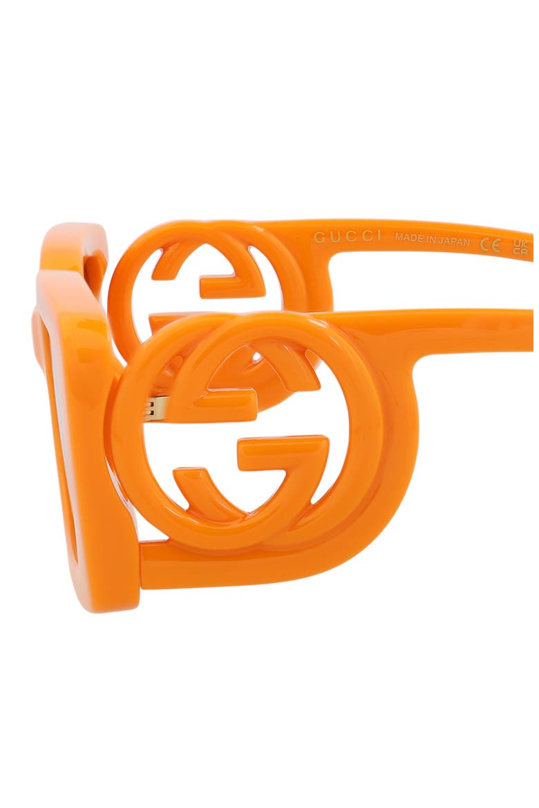 54mm Rectangle Sunglasses, Alternate, color, ORANGE ORANGE BROWN