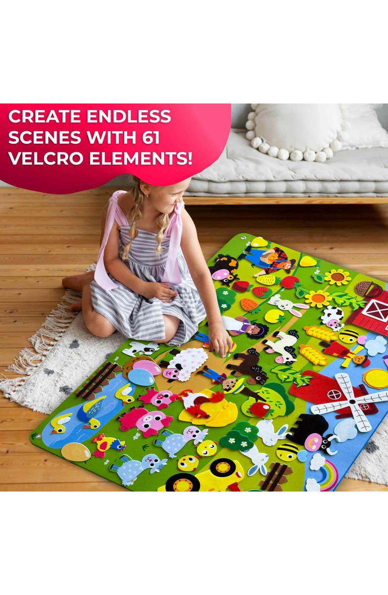 Quokka Felt Board Learning Set for Kids, Alternate, color, Farm