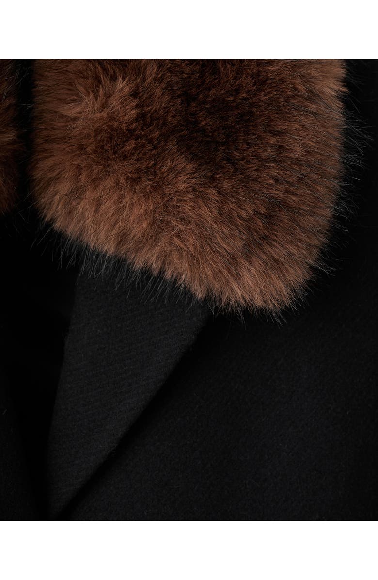 MANGO Lips Wool Blend Coat with Faux Fur Collar, Alternate, color, 