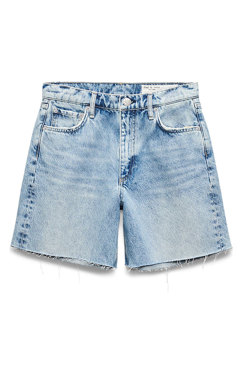 rag & bone Kaia Raw Hem High Waist Relaxed Fit Denim Shorts, Main, color, 