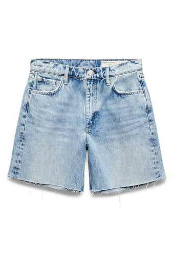 rag & bone Kaia Raw Hem High Waist Relaxed Fit Denim Shorts