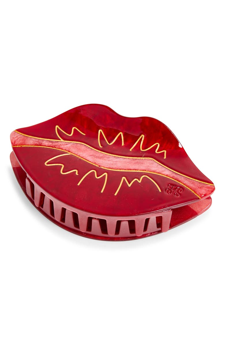 FRASIER STERLING Red Kiss Claw Clip, Main, color, Red