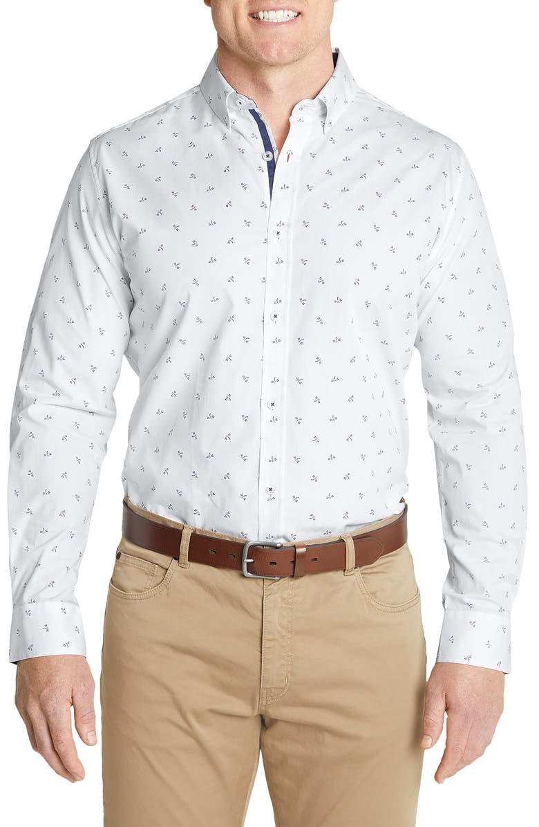 Johnny Bigg Regular Fit Dragonfly Cotton Button-Down Shirt, Main, color, 
