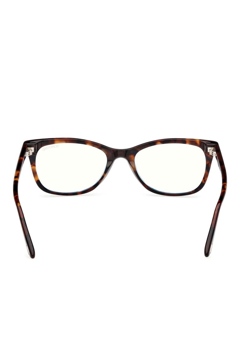 52mm Square Blue Light Blocking Glasses, Alternate, color, HAVANA ECO / T LOGO