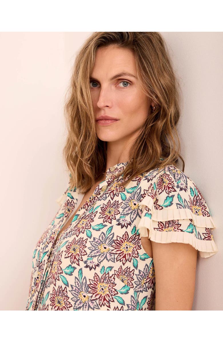 MINT VELVET Soft Petal Ruffle Mini Dress, Alternate, color, Burgundy