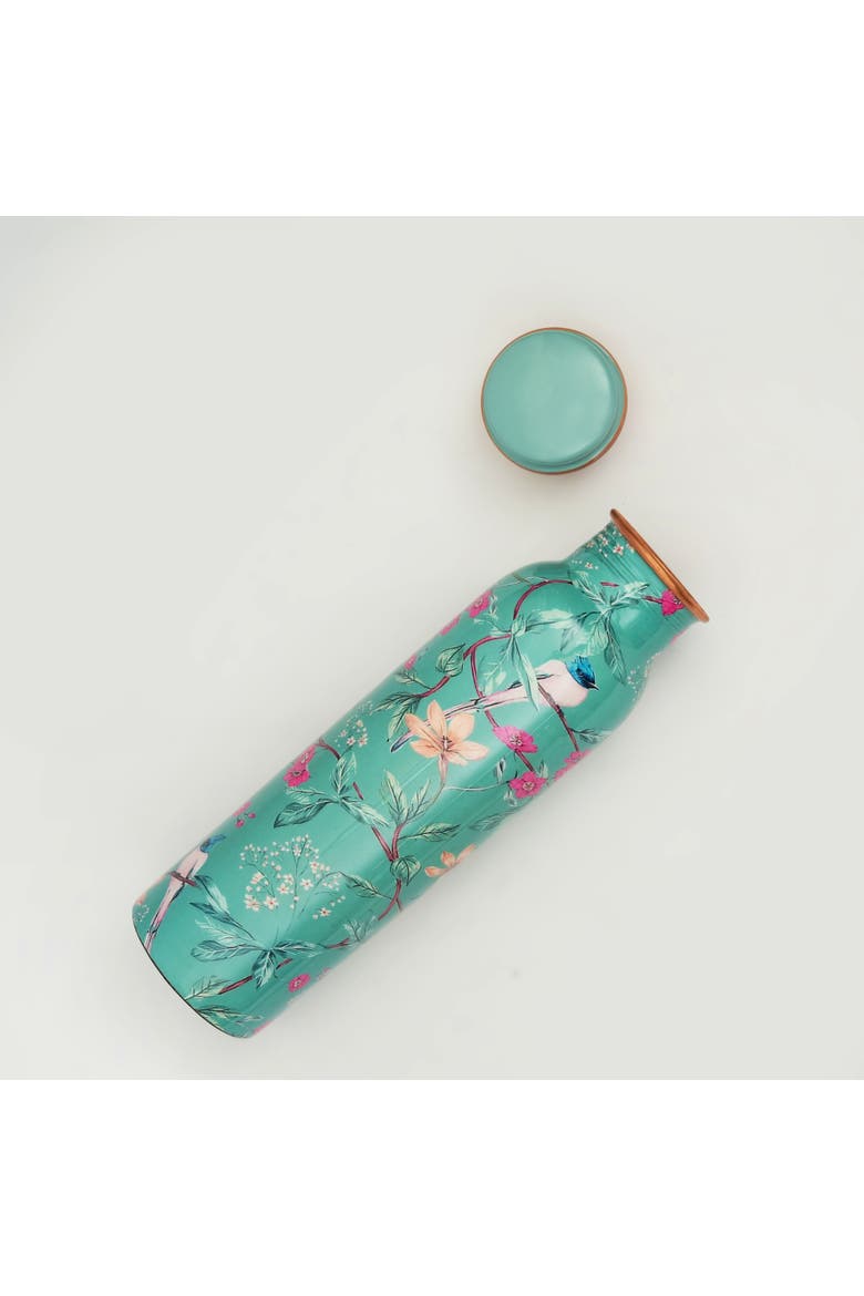 Aqua Flora Copper Water Bottle, Alternate, color, Aqua Flora