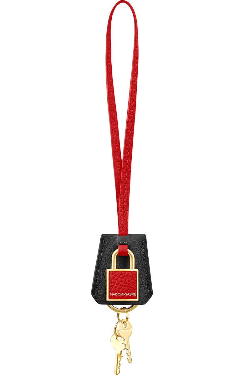 MAISON de SABRÉ The SABRÉMOJI Padlock Charm, Main, color, Rouge Noir