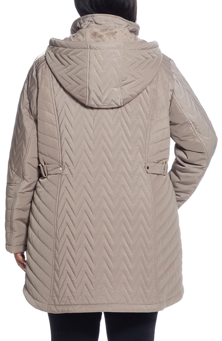 Gallery Chevron Quilt Jacket, Alternate, color, Taupe Grey