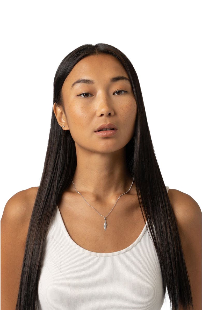 Saint + Sofia Lightning Necklace, Alternate, color, Silver